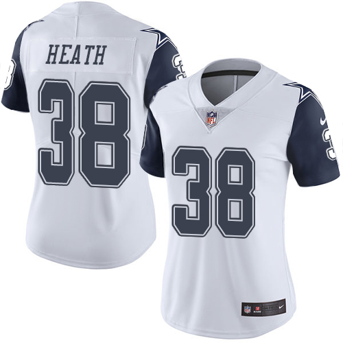 Women's Limited Jeff Heath Nike Jersey White - #38 Rush NFL Dallas Cowboys